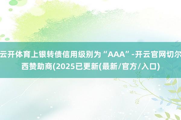 云开体育上银转债信用级别为“AAA”-开云官网切尔西赞助商(2025已更新(最新/官方/入口)