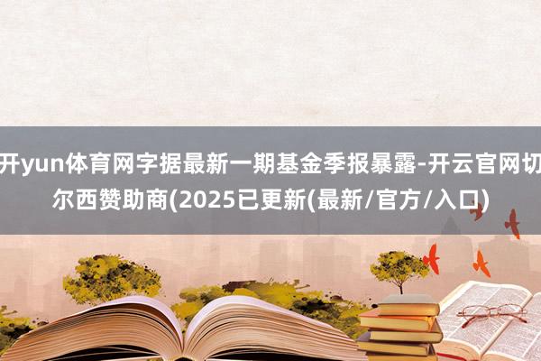 开yun体育网字据最新一期基金季报暴露-开云官网切尔西赞助商(2025已更新(最新/官方/入口)