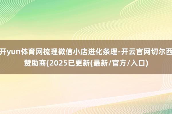 开yun体育网梳理微信小店进化条理-开云官网切尔西赞助商(2025已更新(最新/官方/入口)