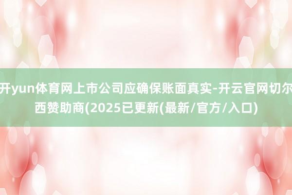 开yun体育网上市公司应确保账面真实-开云官网切尔西赞助商(2025已更新(最新/官方/入口)